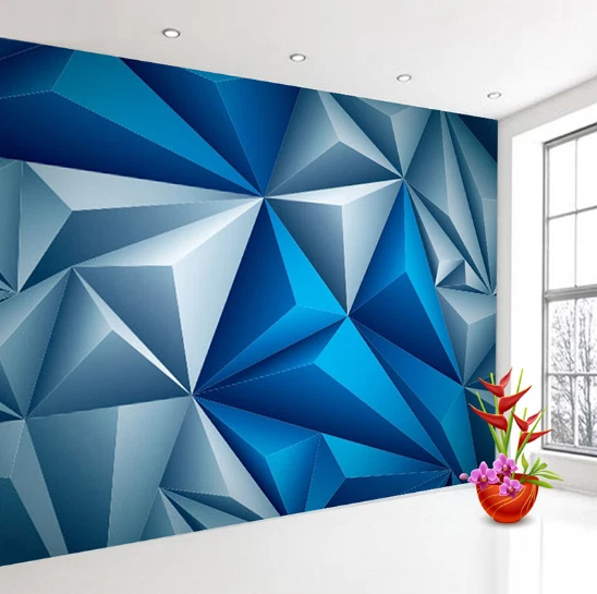 Geometric wall paint on sale blue