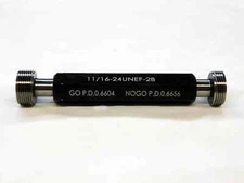 NEW 11/16 24 UNEF 2B THREAD PLUG GAGE .6875 GO NO GO P.D.'S = .6604 & .6656 TOOL