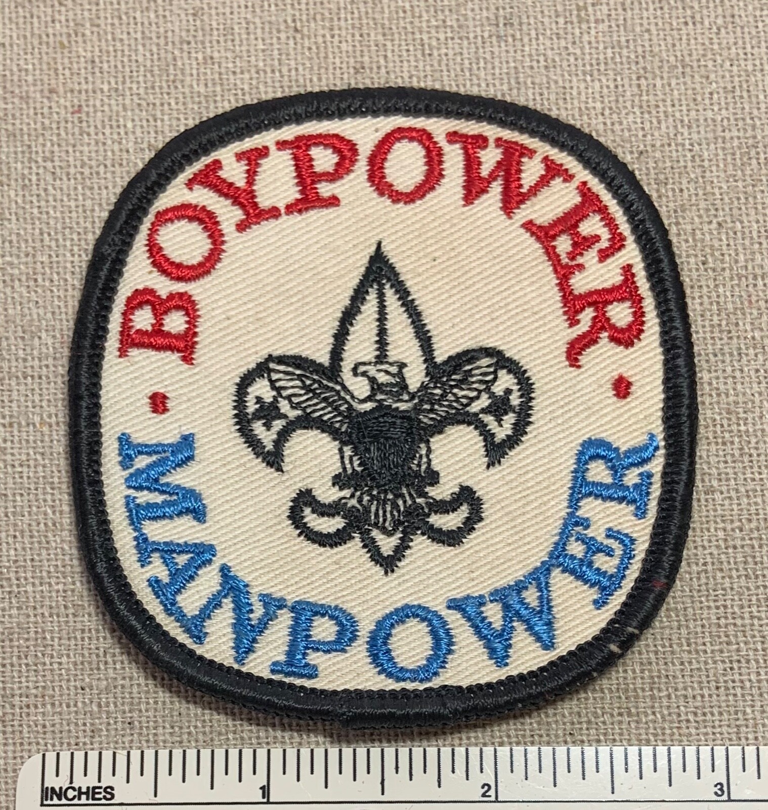 Vintage 1960s BOYPOWER MANPOWER Boy Scout Uniform Badge PATCH BSA