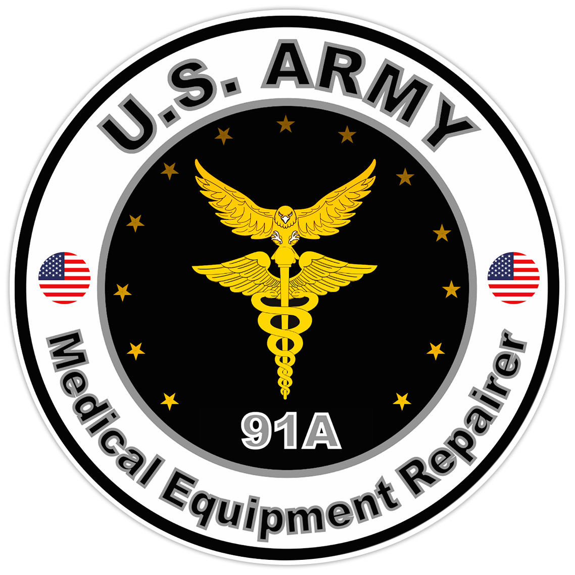 United States Army Medical Equipment Repairer Bumper Sticker Military Decal 5"