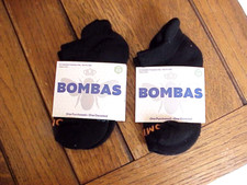 2 PAIR NEW XS BLACK BOMBAS BEE HONEYCOMB UNISEX YOUTH ANKLE SOCKS