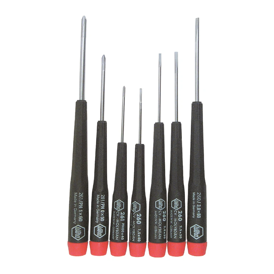 TTC Wiha 26190 7 Pc Precision Miniature Slotted/Phillips Screwdriver Set