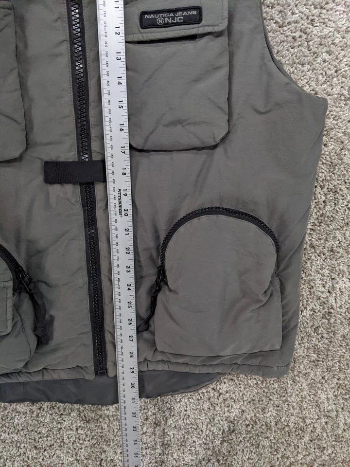 Chaleco acolchado táctico grande vintage Nautica Jeans Co. años 90 Tech Rave Skate Hiphop Foto 4 de 4