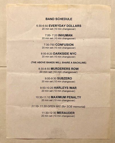 MERAUDER PENA MÁXIMA LEY DE HARLEYS + CALENDARIO DE ESPECTÁCULOS RARO 9/1/07 LUNA LOUNGE NYC - Imagen 1 de 2