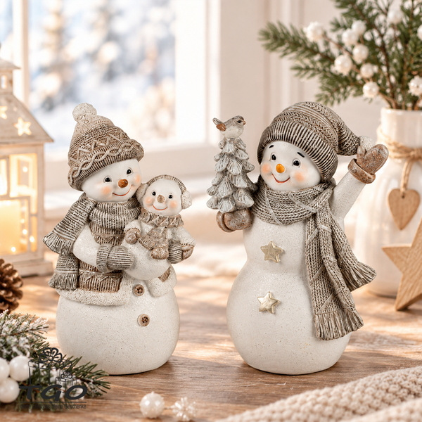 Formano Schneemann Aus Kunststein Winterdeko- 2Er Set-725356-image