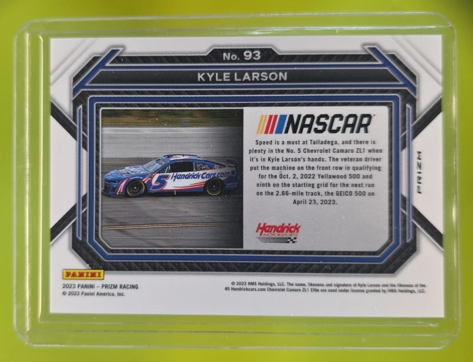 2023 Panini Racing Prizm Kyle Larson White Sparkle SSP #93 - Image 2 of 4