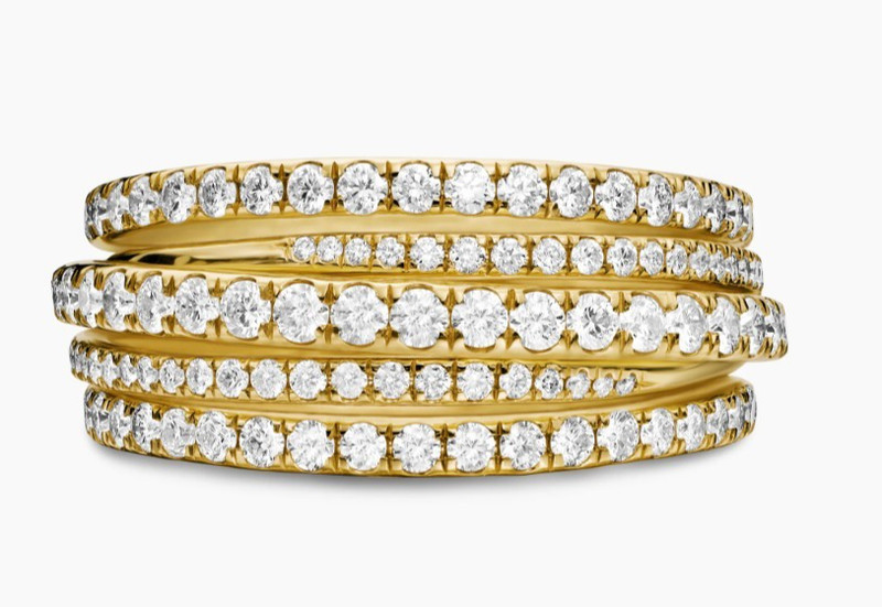 $8000 - David Yurman 18k Pave Diamond Ring, 11mm, 1.43 carats, STUNNING