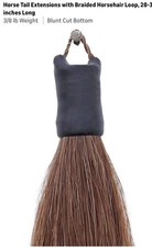 Y.J TAILS Horse Tail Extensions with Braided Horsehair Loop Blunt Cut Bottom
