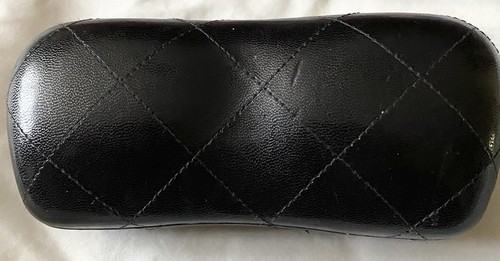CHANEL Authentic Black Quilted Leather Eyeglasses Sunglasses Hard Shell Case - Picture 2 of 5