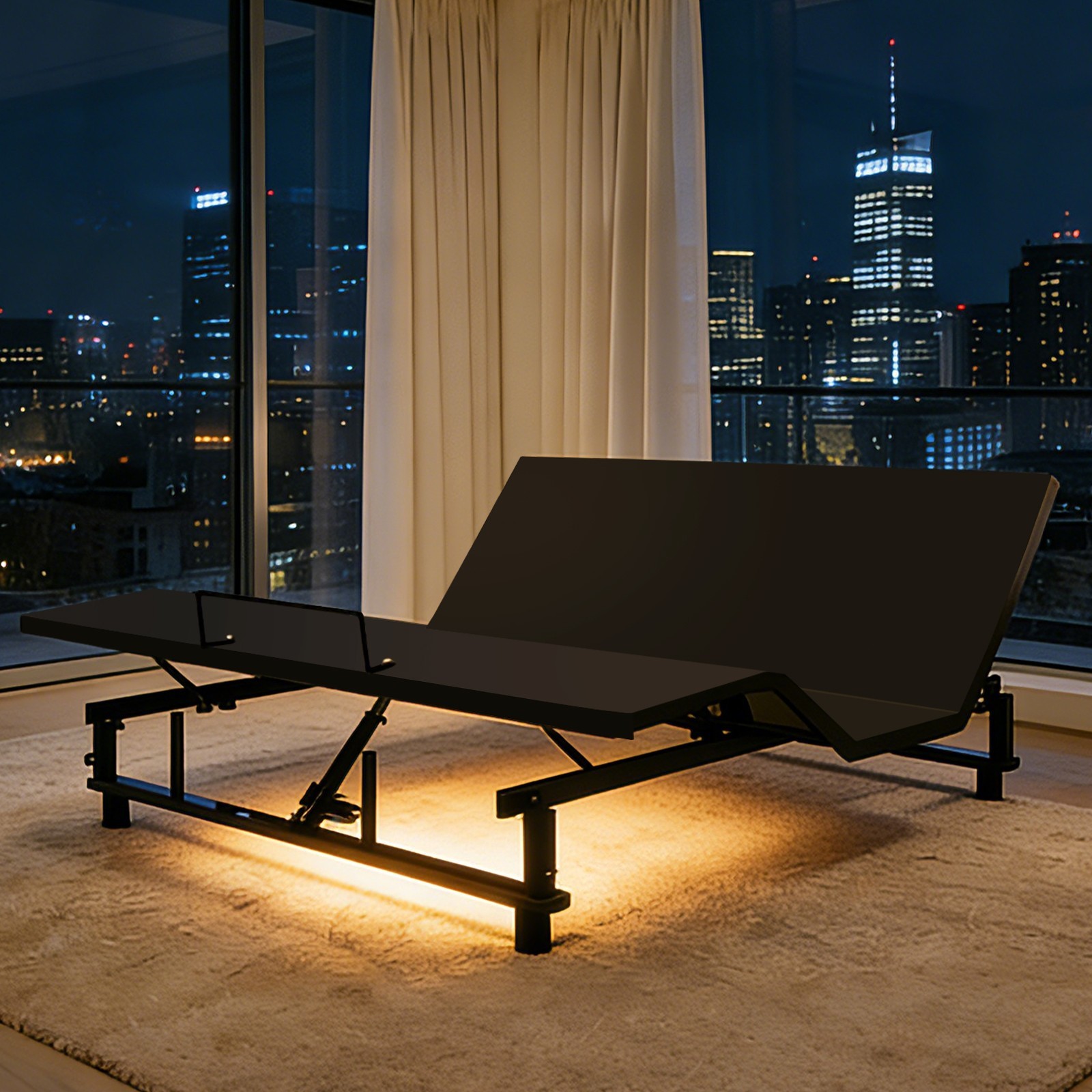 Adjustable Bed Base With Head Foot Incline Remote