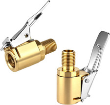 2 Pack Tire Air Chuck with Clip Adapter, 8Mm Air Chuck Quick Connect, Brass Lock