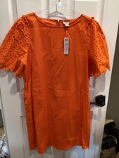Beautiful Orange Chicos Dress with Eyelet Sleeves Size 2