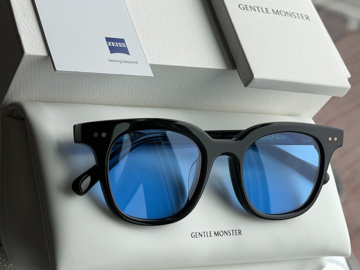 new Gentle Monster South Side Black Col 01 Frame + Blue Zeiss Lens