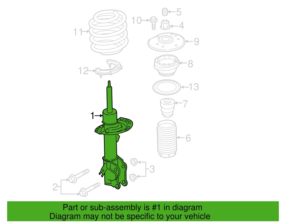 Puntal delantero derecho Ford OEM AST-84770 EG9Z-18124-J 2013-16 Fusion Lincoln MKZ Foto 3 de 4