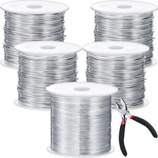 Funrous 5 Rolls 5 Size Jewelry Wire 18, 20, 22, 24, 26 Gauge 5 Size, Silver
