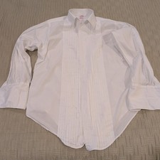 Brooks Brothers Formal Pleated Tuxedo White Shirt 16 X 32 USA