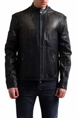 Gianfranco Ferre Men's 100% Leather Jacket With Adjustable Sleeves US 2XL IT 56