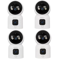 Dual Lens 4MP Plug-In Indoor Home Security Camera, Baby Pet Monitor, 360° Pan/Ti