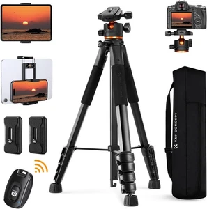 Concept de K&F 75" Caméra trépied léger DSLR Tripode avec clip téléphonique & Télécommande