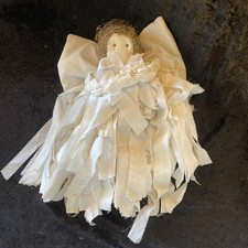 Vintage Handmade Rag Doll Angel Wall Hanging 14 White Vintage Handmade Rag Doll Angel Wall Hanging 14 White