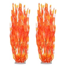 2-Pack Tall Aquarium Plants, Plastic Fish Tank Plants Seaweed, Yellow 