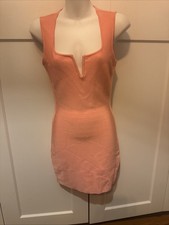 Marciano Guess Bandage Bodycon Gorgeous Mini Stretch Dress Peach Size Small New