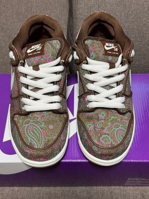 Women 7.0US Nike Sb Dunk Low Prm Brown Paisley Sneaker Original Collection Sport