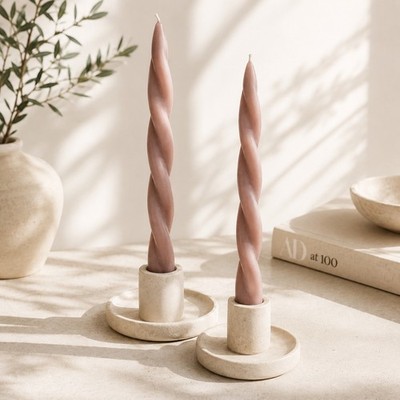 Threshold Studio McGee 4pk 12'' Twisted Spiral Taper Candles Mauve Unscented NEW