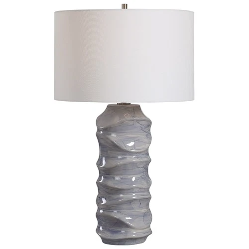 Uttermost Waves Blue and White Table Lamp - Picture 2 of 7