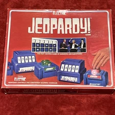 Jeopardy Board Game Vintage 1987 Pressman Electric Near Complete works