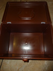 Vintage Wilson Wil-Hold Brown  Plastic Sewing Box 14"x9" with White Plastic Tray — photo 10