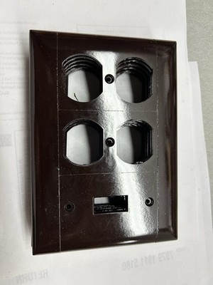 (6) Pass & Seymour Two Duplex/one Toggle 3 Gang Bakelite Wall Plates Brown #P182