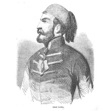 TURKEY Omar Pacha Turkish Soldier - Antique Print 1854