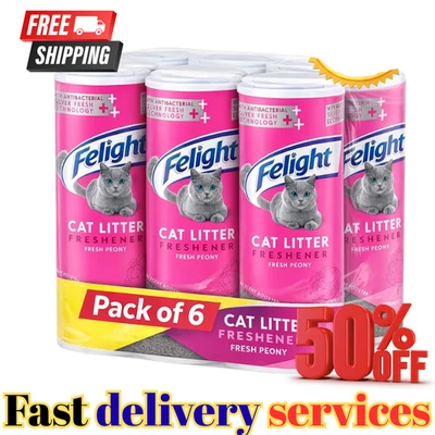 Felight Antibacterial Cat Litter Freshener Powder, with Floral Peony (Pack of 6) - Image 1 of 4