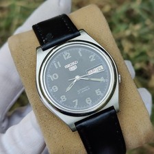 Seiko 5 Automatic Black Military Dial Vintage Japan Men's Watch 7009 N