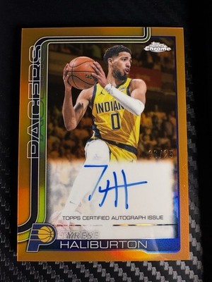 2025-26 Topps Chrome Update Tyrese Haliburton Orange /25 Auto #TCA-TH