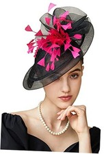 Fascinator Feather Hair Clip Tea Party Pillbox Derby Hat Bridal Wedding Veil