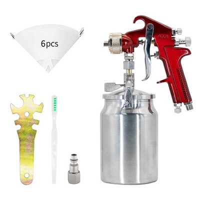 Professional Siphon Feed Spray Gun for Paint, Red Handle, 34 oz -1.8mm Nozzle
