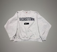 Vintage Nike Georgetown Sweatshirt XXL Clear Plastic Swoosh Patch 90s Rare