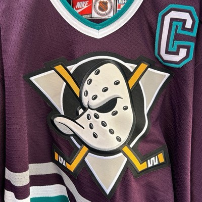 Vintage 90s Nike Mighty Ducks Paul Kariya C Jersey XL Canada 26x32