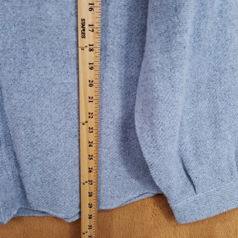 BLOOMINGDALES Jacket Mens XL Blue Gray Button Up Overshirt 100% Wool $248 - product detail image 6