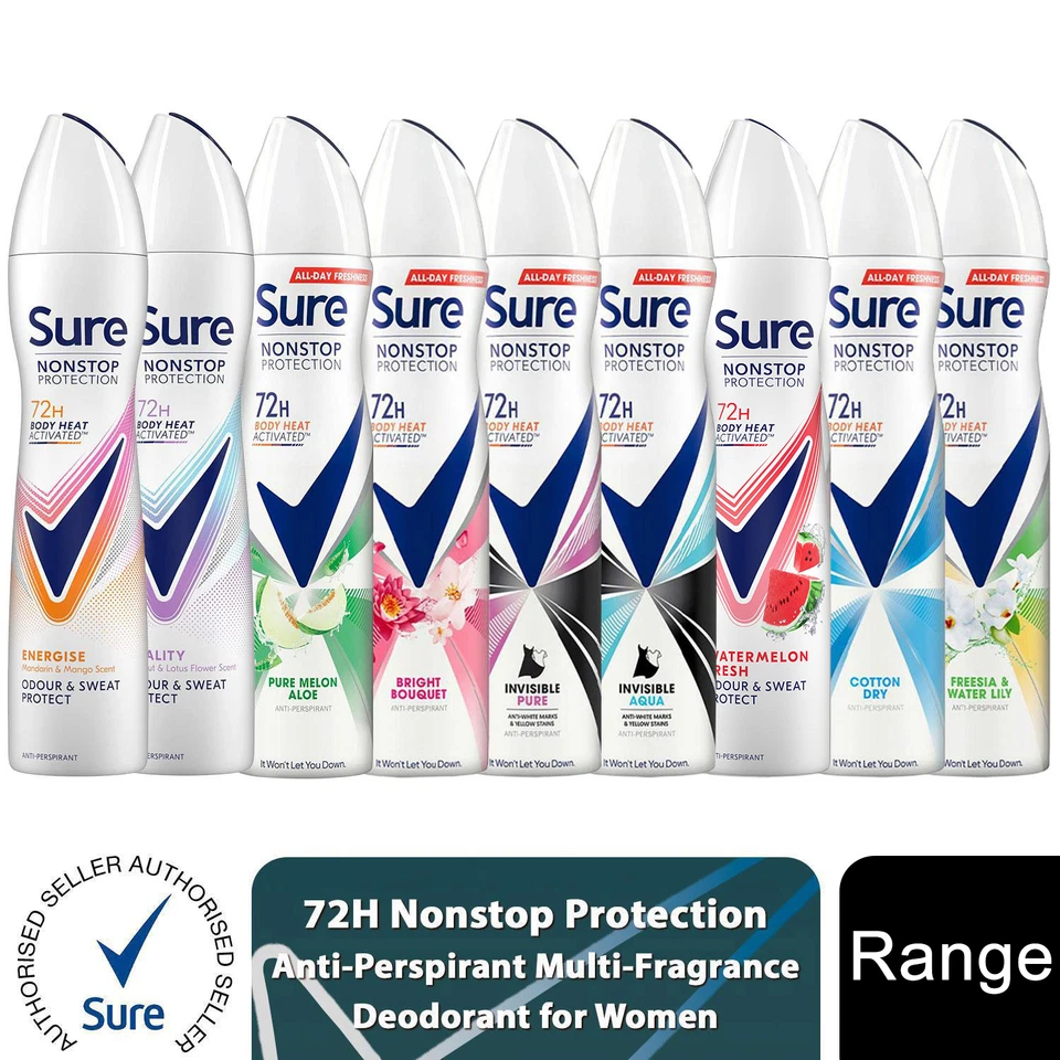Sure Women Anti-perspirant 72H Nonstop Protection Multi-Fragrance Deo, 250ml
