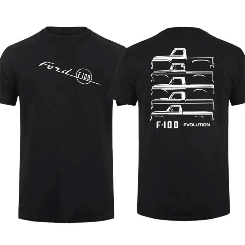 Ford F100 Pickup Truck Evolution Classic Outline Design T-Shirt, Unisex Short Sl