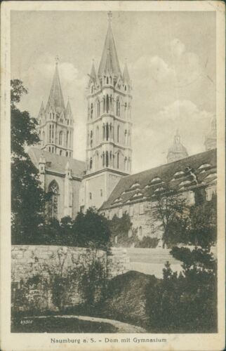 Postcard Naumburg A.S. Cathedral with Gymnasium (No.973)