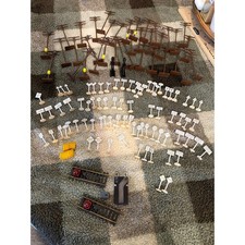 Vintage Model Railroad Scenery Lot Telephone Poles Signs Signals HO Scale