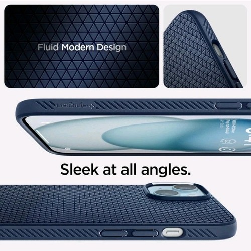 Spigen Liquid Air Case Compatible with iPhone 15 - Navy Blue - Picture 5 of 9