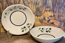 S/2 Signature Housewares Olive Leaf 9" Pasta Bowls