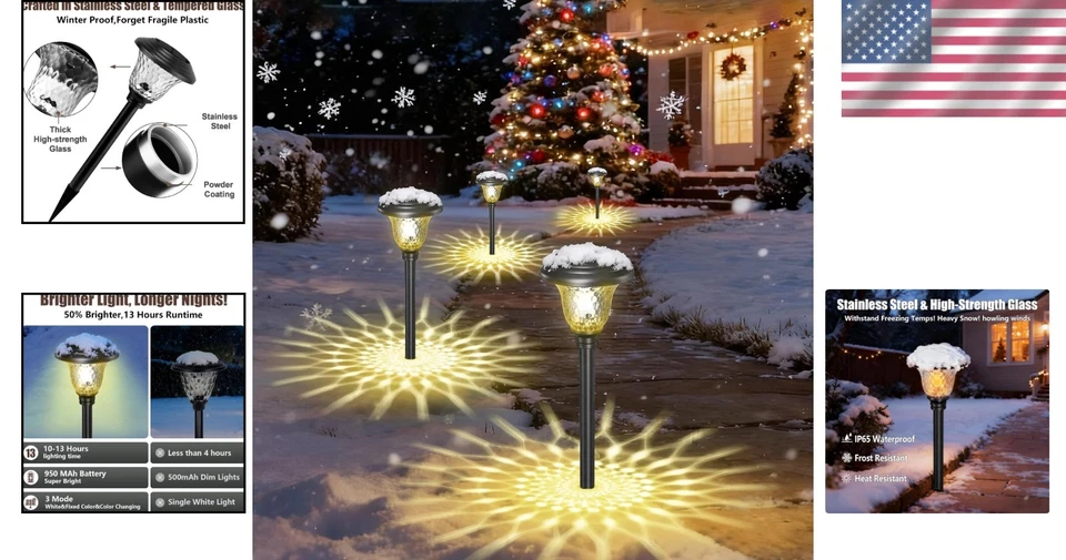 LED Solar Path Lights - Bright White - 8 Pack Configuration - Image 2 of 4