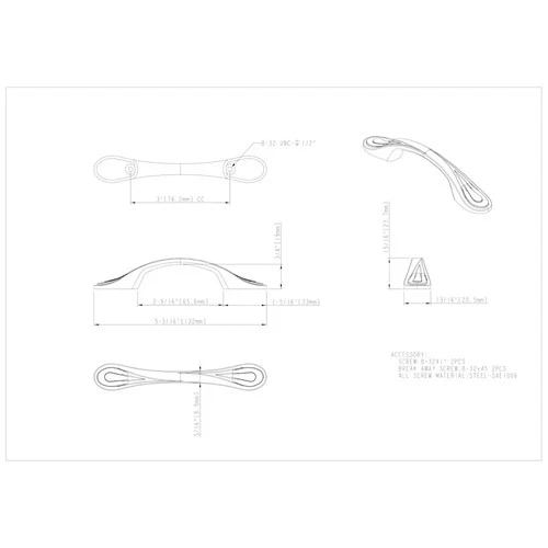 Satin Nickel 3" Center-to-Center Westbury Kitchen Cabinet Pull 3899SN Hardware - Picture 3 of 3