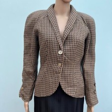 Roccobarocco Vintage 2000s Wool Blazer Size 10 Uk